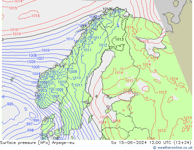 pressão do solo Arpege-eu Sáb 15.06.2024 12 UTC