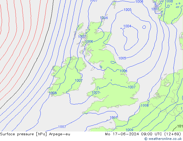 Luchtdruk (Grond) Arpege-eu ma 17.06.2024 09 UTC