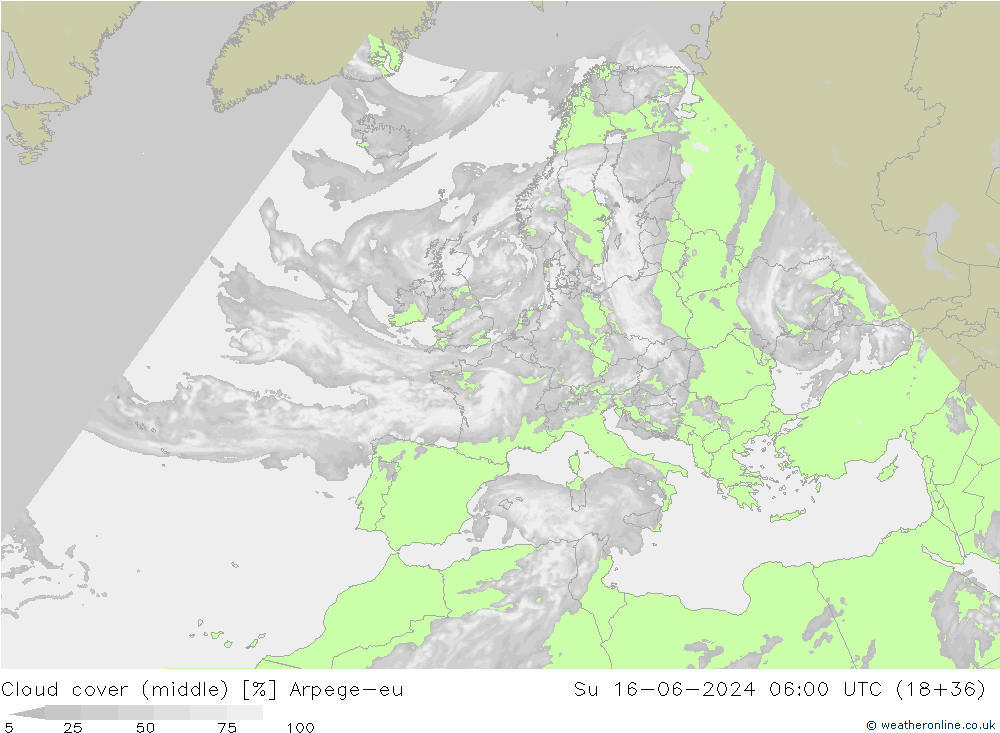 nuvens (médio) Arpege-eu Dom 16.06.2024 06 UTC