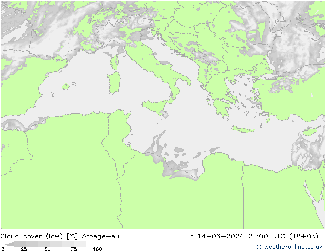 Nubi basse Arpege-eu ven 14.06.2024 21 UTC