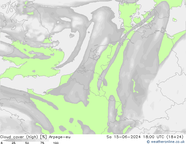 Bulutlar (yüksek) Arpege-eu Cts 15.06.2024 18 UTC