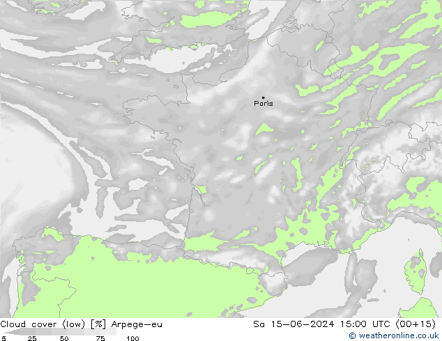 Wolken (tief) Arpege-eu Sa 15.06.2024 15 UTC