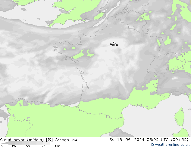 Bulutlar (orta) Arpege-eu Paz 16.06.2024 06 UTC