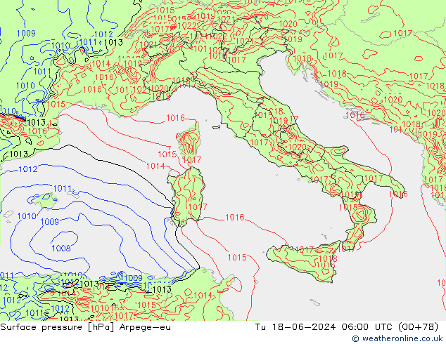 Yer basıncı Arpege-eu Sa 18.06.2024 06 UTC