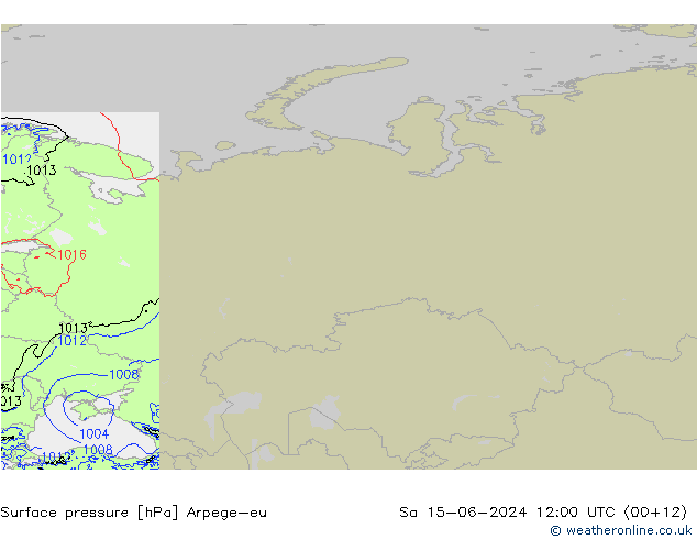 Atmosférický tlak Arpege-eu So 15.06.2024 12 UTC