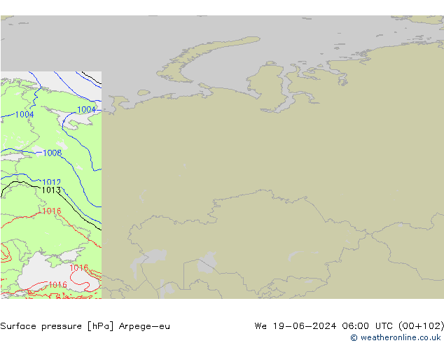 pression de l'air Arpege-eu mer 19.06.2024 06 UTC