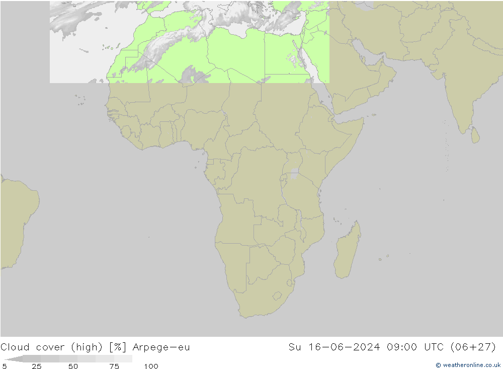 vysoký oblak Arpege-eu Ne 16.06.2024 09 UTC