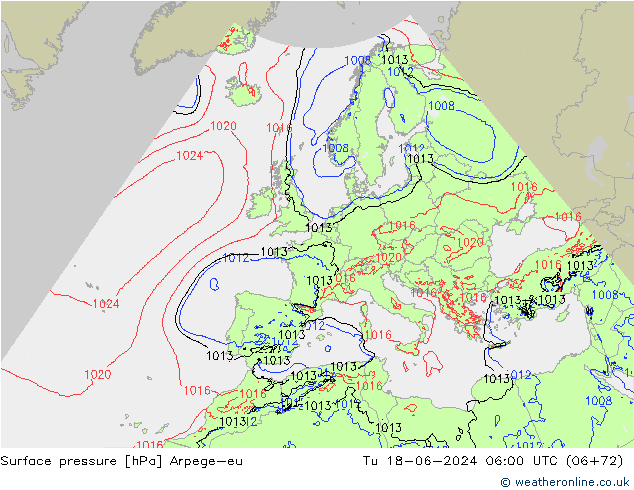 pression de l'air Arpege-eu mar 18.06.2024 06 UTC