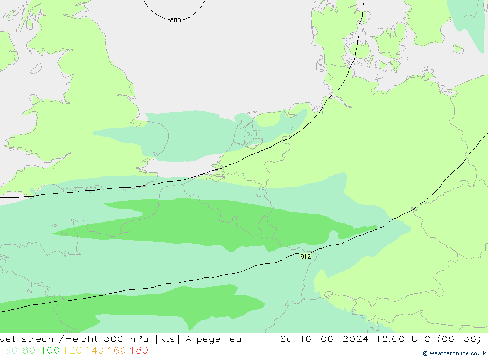 Corriente en chorro Arpege-eu dom 16.06.2024 18 UTC
