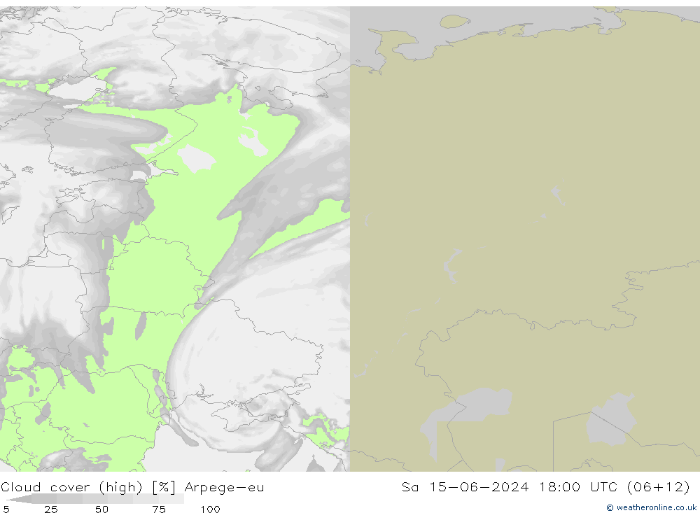 Nubes altas Arpege-eu sáb 15.06.2024 18 UTC