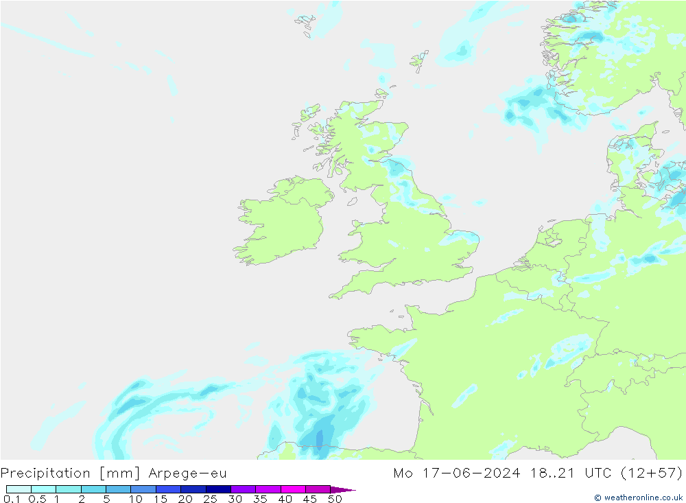 precipitação Arpege-eu Seg 17.06.2024 21 UTC