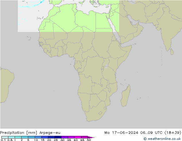 Precipitation Arpege-eu Mo 17.06.2024 09 UTC