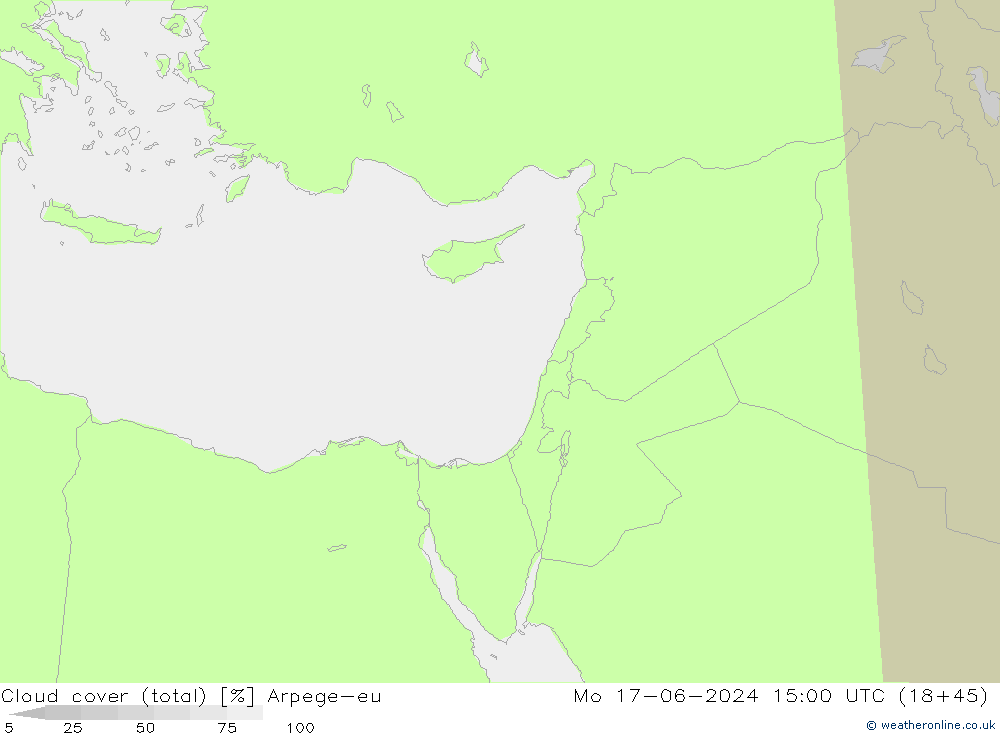 zachmurzenie (suma) Arpege-eu pon. 17.06.2024 15 UTC