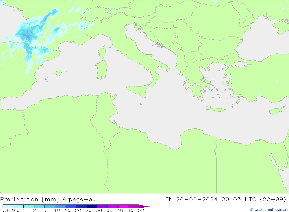 Neerslag Arpege-eu do 20.06.2024 03 UTC