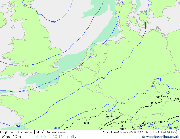 High wind areas Arpege-eu dom 16.06.2024 03 UTC