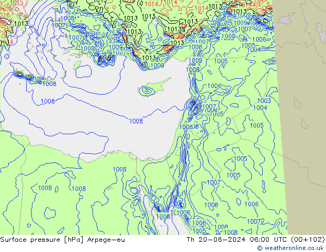 Luchtdruk (Grond) Arpege-eu do 20.06.2024 06 UTC