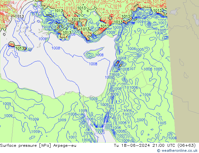Luchtdruk (Grond) Arpege-eu di 18.06.2024 21 UTC