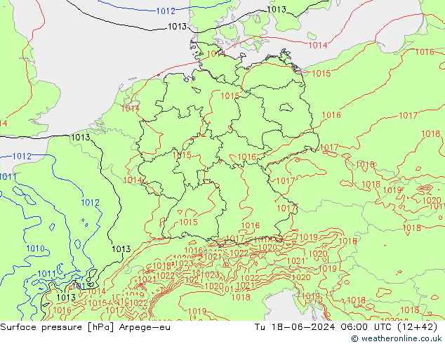 pression de l'air Arpege-eu mar 18.06.2024 06 UTC