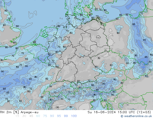 RH 2m Arpege-eu  16.06.2024 15 UTC