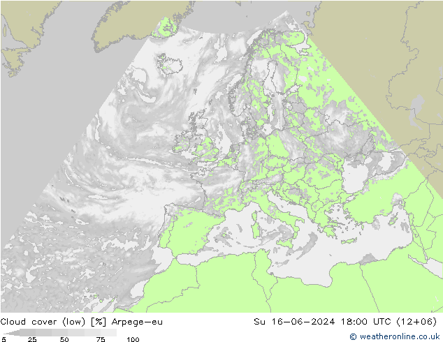 облака (низкий) Arpege-eu Вс 16.06.2024 18 UTC