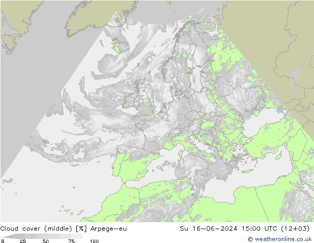 Nuages (moyen) Arpege-eu dim 16.06.2024 15 UTC