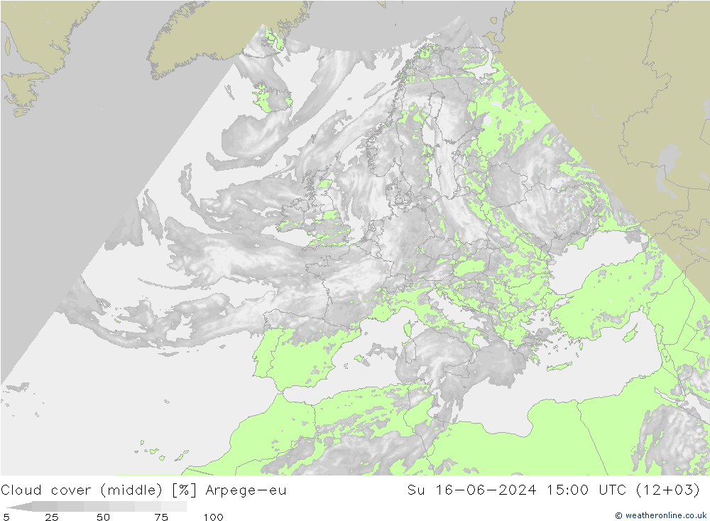 Wolken (mittel) Arpege-eu So 16.06.2024 15 UTC