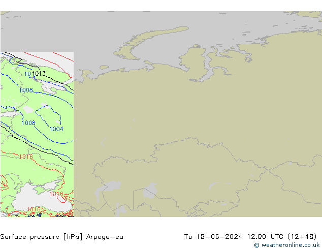 Yer basıncı Arpege-eu Sa 18.06.2024 12 UTC