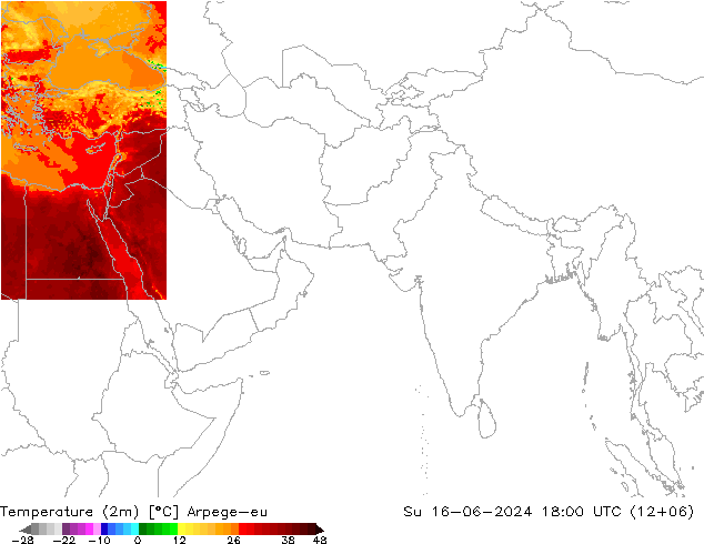温度图 Arpege-eu 星期日 16.06.2024 18 UTC