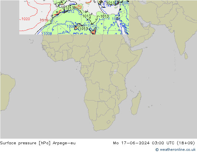 Yer basıncı Arpege-eu Pzt 17.06.2024 03 UTC