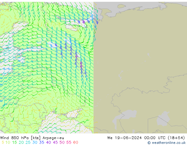  850 hPa Arpege-eu  19.06.2024 00 UTC