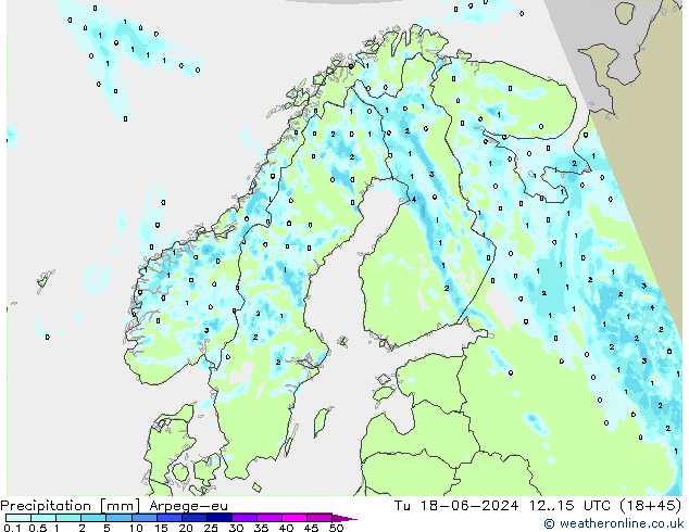 Precipitación Arpege-eu mar 18.06.2024 15 UTC