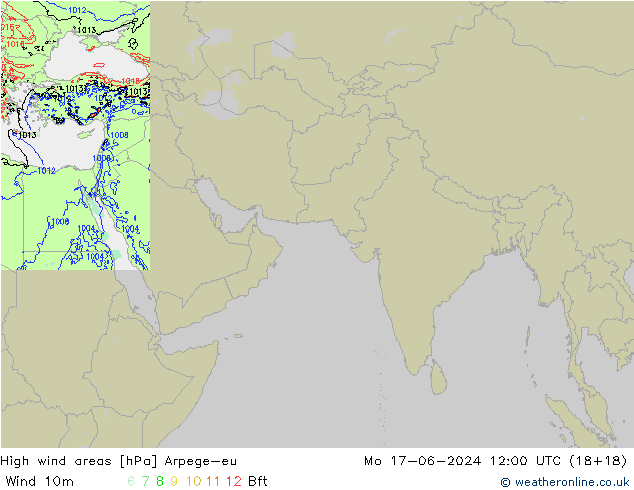 High wind areas Arpege-eu lun 17.06.2024 12 UTC
