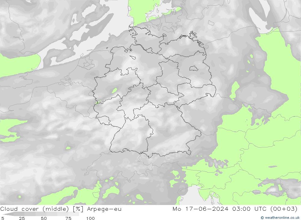 Nubi medie Arpege-eu lun 17.06.2024 03 UTC