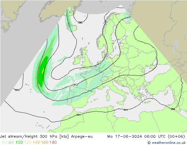 Jet stream Arpege-eu Seg 17.06.2024 06 UTC