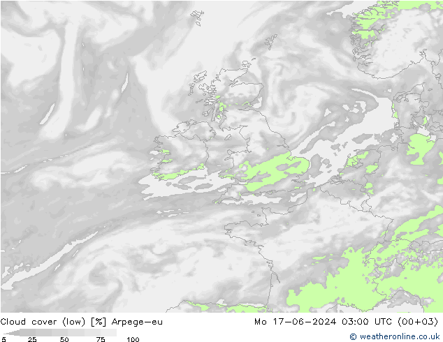 Bulutlar (düşük) Arpege-eu Pzt 17.06.2024 03 UTC