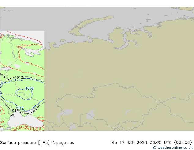 Yer basıncı Arpege-eu Pzt 17.06.2024 06 UTC