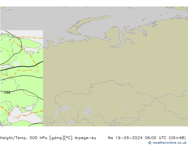Height/Temp. 500 hPa Arpege-eu We 19.06.2024 06 UTC
