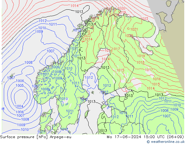 ciśnienie Arpege-eu pon. 17.06.2024 15 UTC