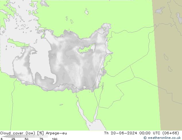 Nubes bajas Arpege-eu jue 20.06.2024 00 UTC