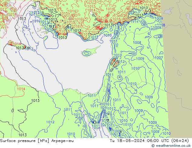 Bodendruck Arpege-eu Di 18.06.2024 06 UTC