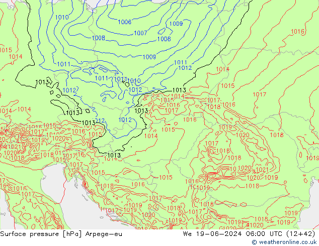 ciśnienie Arpege-eu śro. 19.06.2024 06 UTC