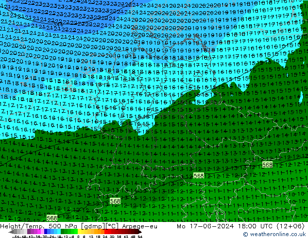 Height/Temp. 500 hPa Arpege-eu Seg 17.06.2024 18 UTC