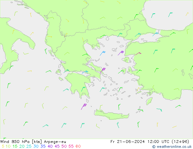Wind 850 hPa Arpege-eu Fr 21.06.2024 12 UTC