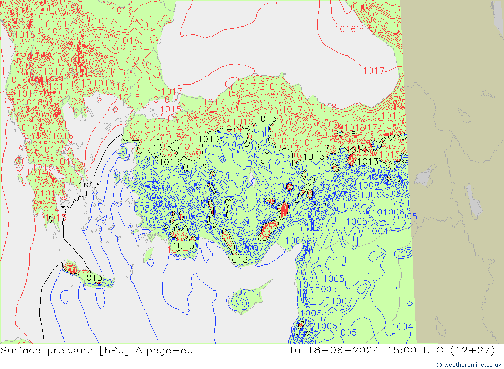 Luchtdruk (Grond) Arpege-eu di 18.06.2024 15 UTC