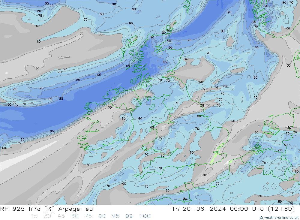 925 hPa Nispi Nem Arpege-eu Per 20.06.2024 00 UTC