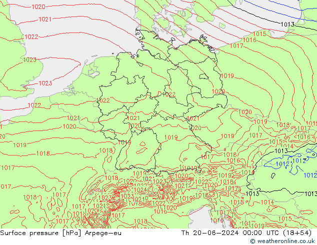 Bodendruck Arpege-eu Do 20.06.2024 00 UTC