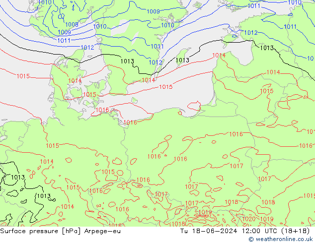Yer basıncı Arpege-eu Sa 18.06.2024 12 UTC