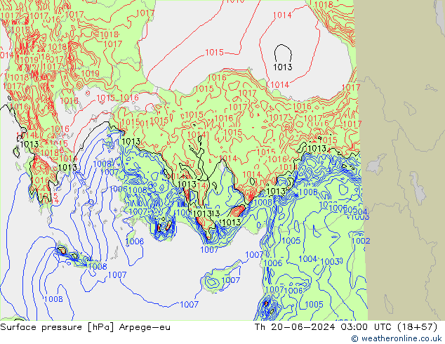 Yer basıncı Arpege-eu Per 20.06.2024 03 UTC