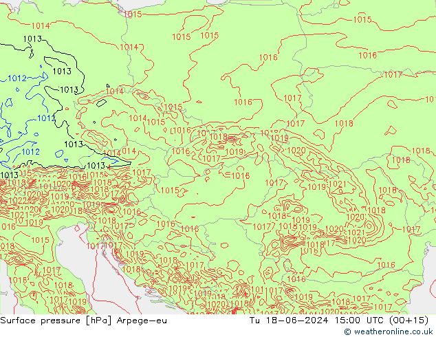 Yer basıncı Arpege-eu Sa 18.06.2024 15 UTC