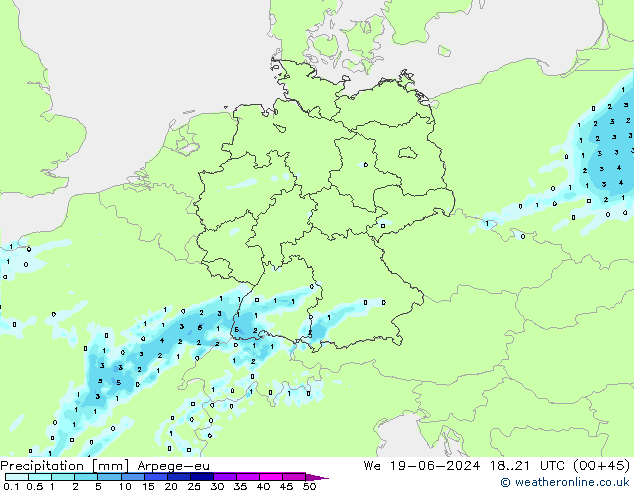 Srážky Arpege-eu St 19.06.2024 21 UTC